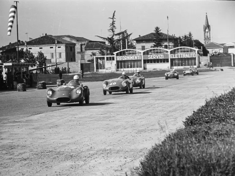 The OSCA racing in Modena in 1956.