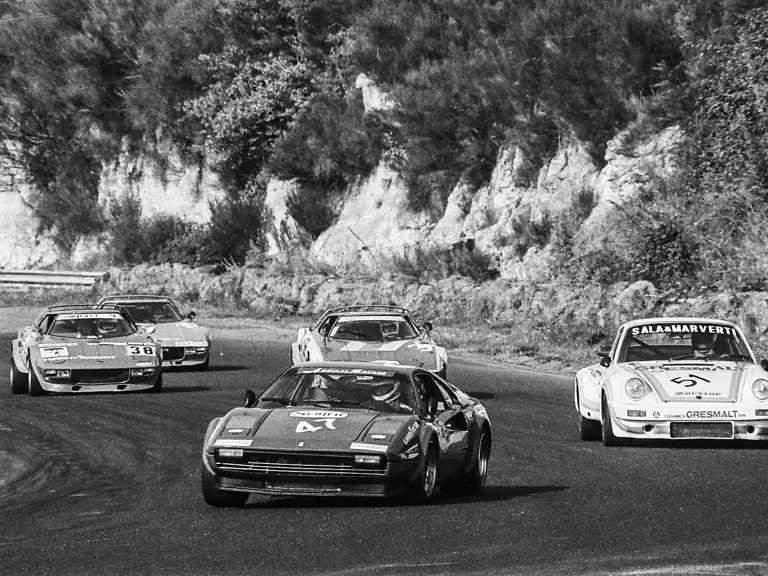 Chassis 18855 piloted by Carlo Facetti; captured leading the pack, prior to victory at Vallelunga on 5 November 1978.