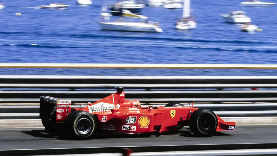 CIRCUIT DE MONACO, MONACO - MAY 27: Michael Schumacher, Ferrari F2001 during the Monaco GP at Circuit de Monaco on Sunday May 27, 2001 in Monte Carlo, Monaco. (Photo by Steven Tee/LAT Images)
