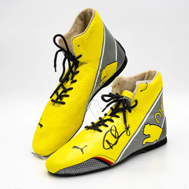 スポーツ選手 Nico Rosberg 2017 Mercedes Used Shoes 2012 Nico Rosberg Mercedes-AMG Formula 1 Puma Signed Racing