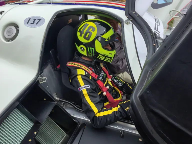 Moto GP legend Valentino Rossi at the 2015 Goodwood Festival of Speed.