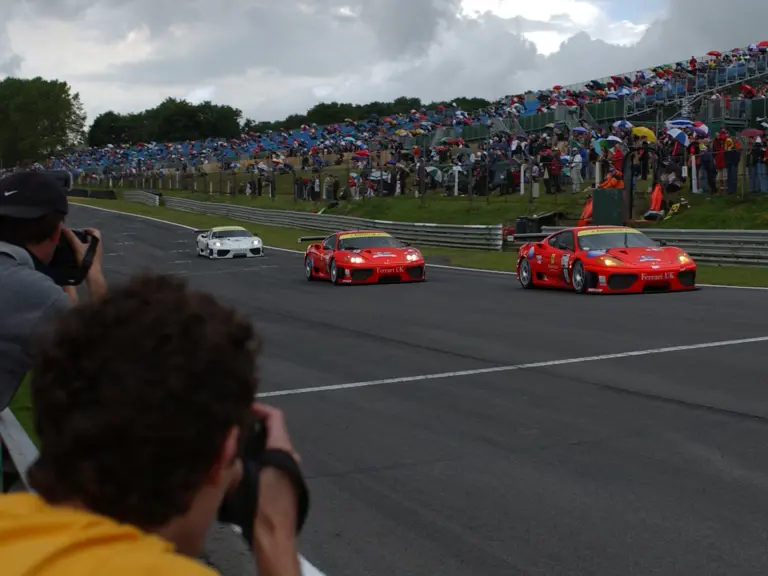 011 M during demonstration laps at the Ferrari Festival at Brands Hatch in August 2002.