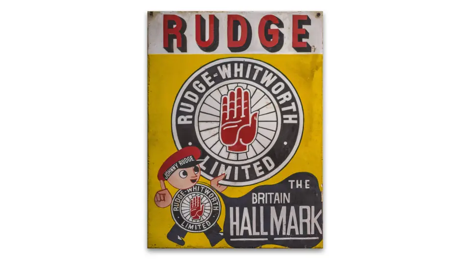 Rudge Porcelain Sign | Gene Ponder Collection | RM Sotheby's