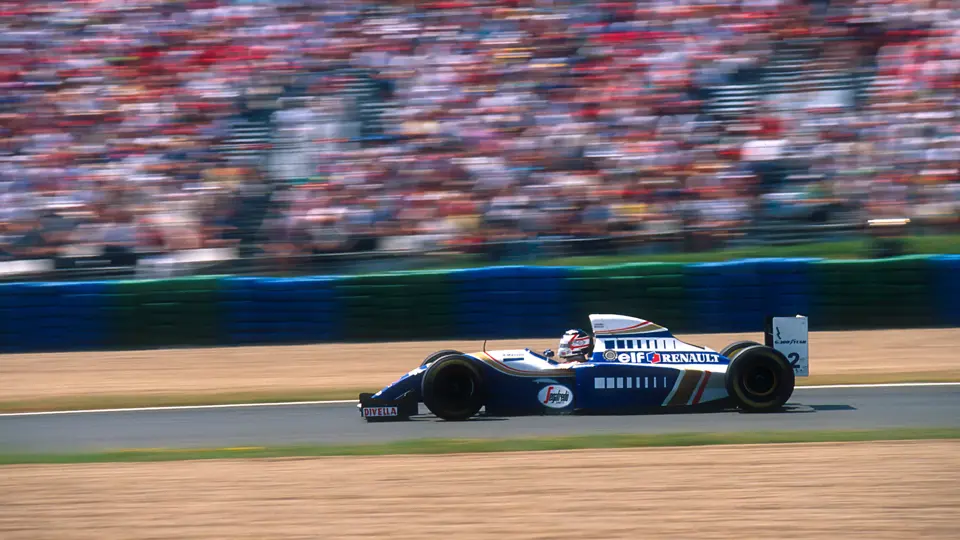 Nigel Mansell at speed in FW16B-01 during the 1994 French Grand Prix