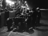 The Delahaye making a late night pit stop at the 1939 24 Hours of Le Mans.