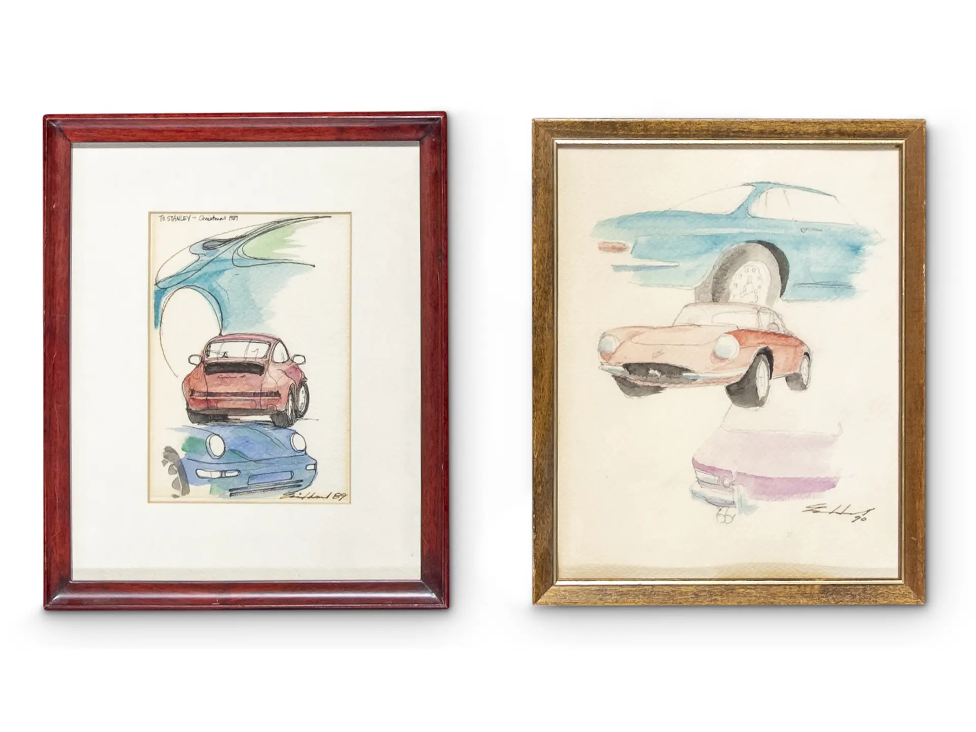 Two Ferrari and Porsche Watercolors, 1989 and 1990 | The Cohen ...