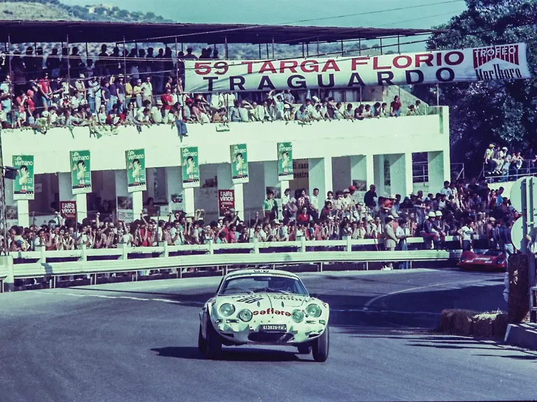 Dubino and Vesco at speed during the 1975 Targa Florio.