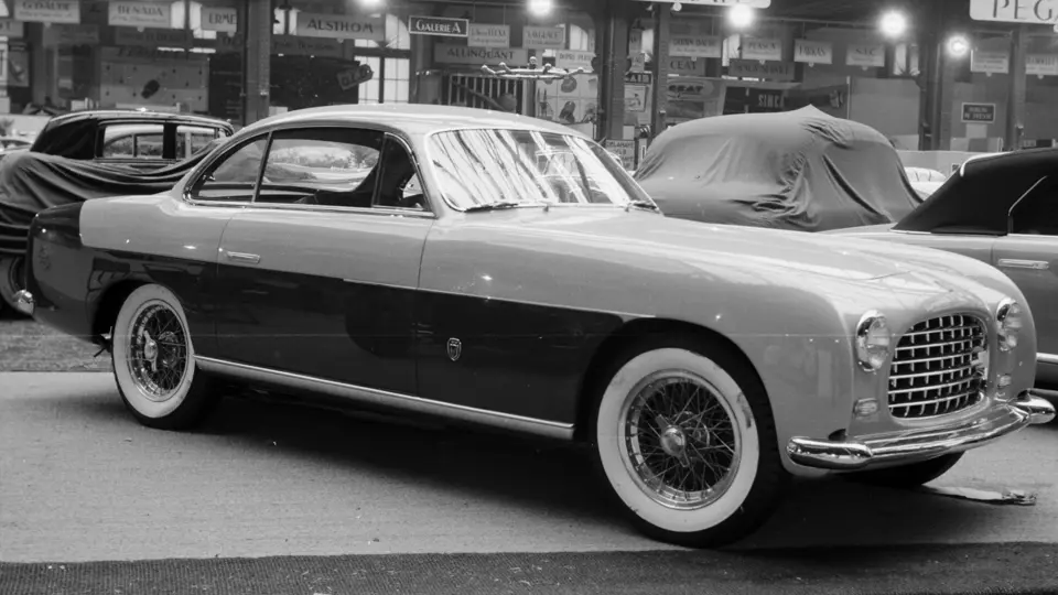 The Ferrari 212 Inter on display at the 1952 Paris Motor Show.