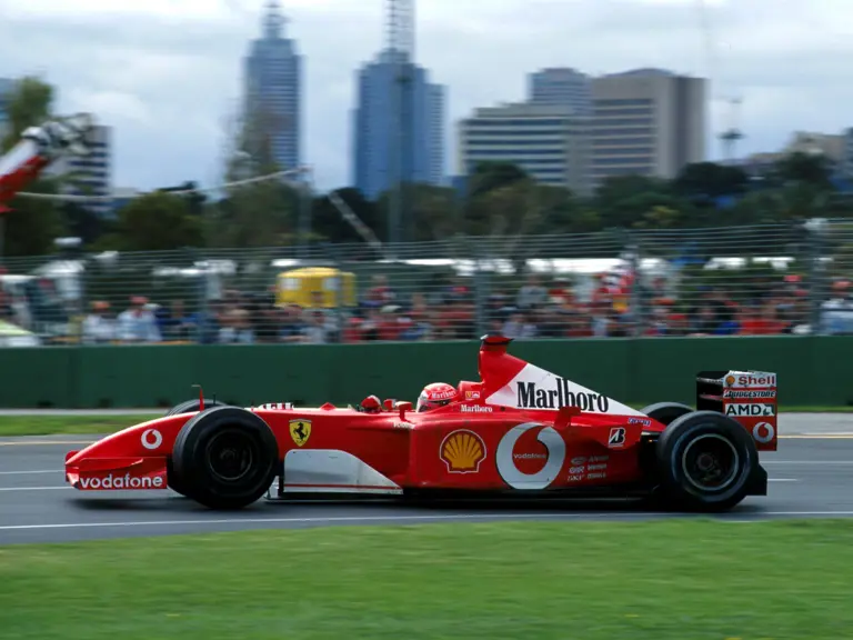 Race winner Michael Schumacher (GER) Ferrari F2001.
Australian Grand Prix, Melbourne, Australia, 3 March 2002.

