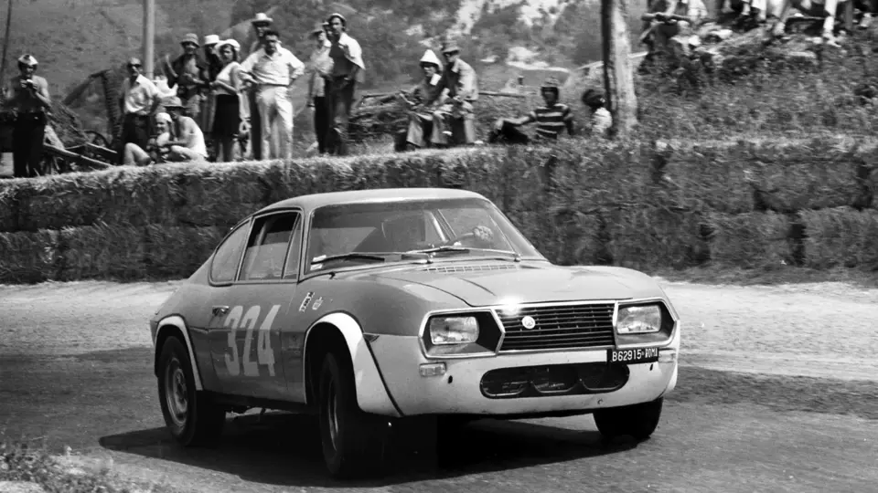 The Lancia as seen in July 1969 at the Trofeo Scarfiotti Sarnano, where it finished 1st overall.