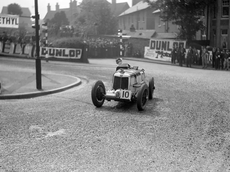 The MG rounds a corner on the Mannin Beg course in 1934. CJP Dodson eventually finished 2nd overall.