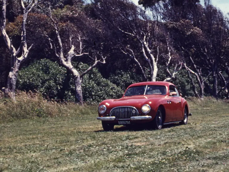 Chassis 165 SC on the grass before the start of the historic Mar del Plata Collector’s Car Club Rally in 1972.