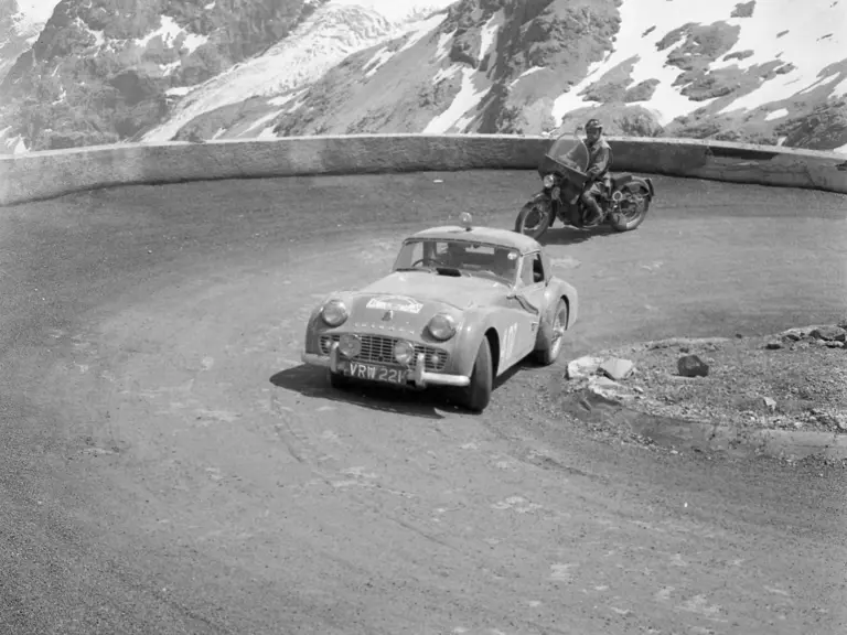 The TR3A on the Coupes Des Alpes rally in July of 1958.