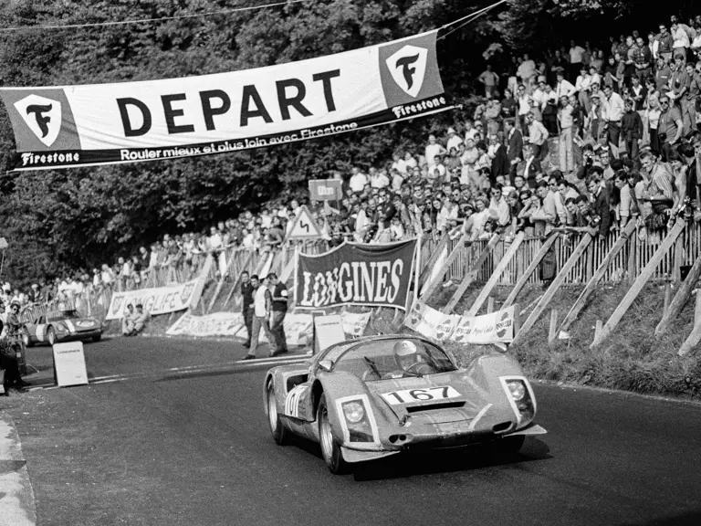 1967 Ollon Villars: Chassis no. 906-115 at the start of the Ollon Villars Hillclimb in 1967.