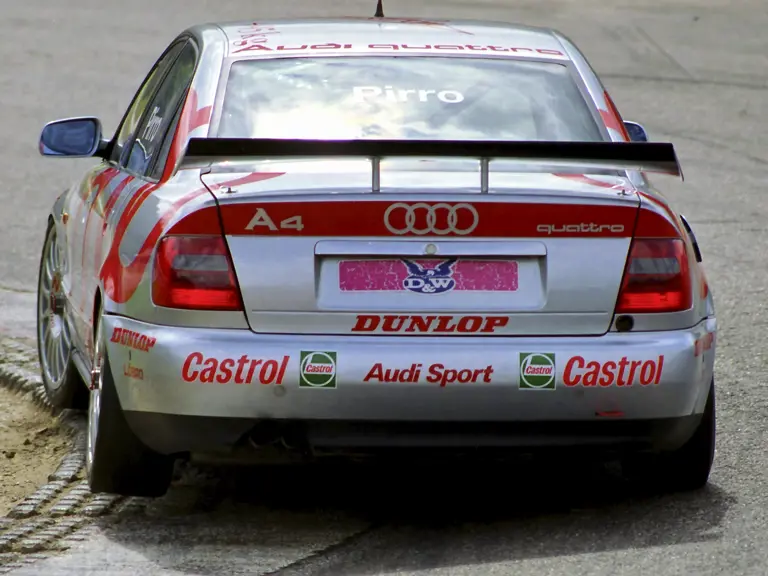 Emanuele Pirro behind the wheel of his Audi during the 1997 ADAC SuperTourenwagen Cup Series. 