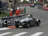 The Frazer Nash races through Casino Square at the 9th Grand Prix Historique Monaco in 2014.