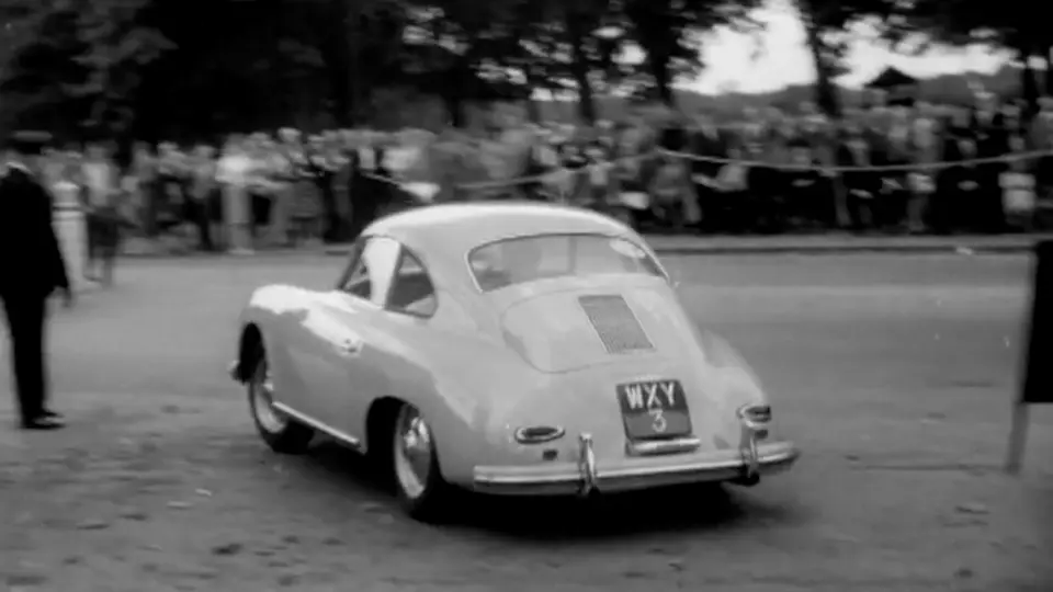 Donald Campbell CBE, driving his Porsche 356 A 1600 at the 1959 Bleriot Anniversary Race