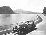 It is believed that the Rolls-Royce was used for early promotional activity, and is seen here overlooking Lake Lucerne.