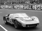 Holman-Moody Ford GT40 Mk II driven by Mark Donohue and Paul Hawkins at the 24 Hours of Le Mans, June 1966.