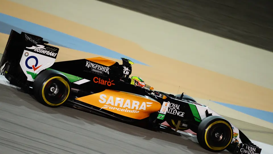 Sergio Perez (MEX) Force India VJM07.
Formula One World Championship, Rd3, Bahrain Grand Prix, Practice, Bahrain International Circuit, Sakhir, Bahrain, Friday 4 April 2014.
