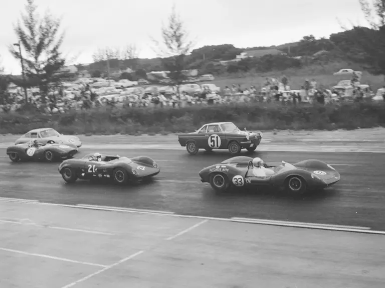 Newton Davis debuts the Dutchess Auto Lotus 30 in the Nassau Trophy in December 1964.