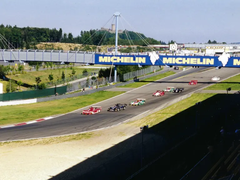 Chassis 23 captured in 3rd place after the start of the 1999 Nürburgring round of the SportsRacing World Cup.