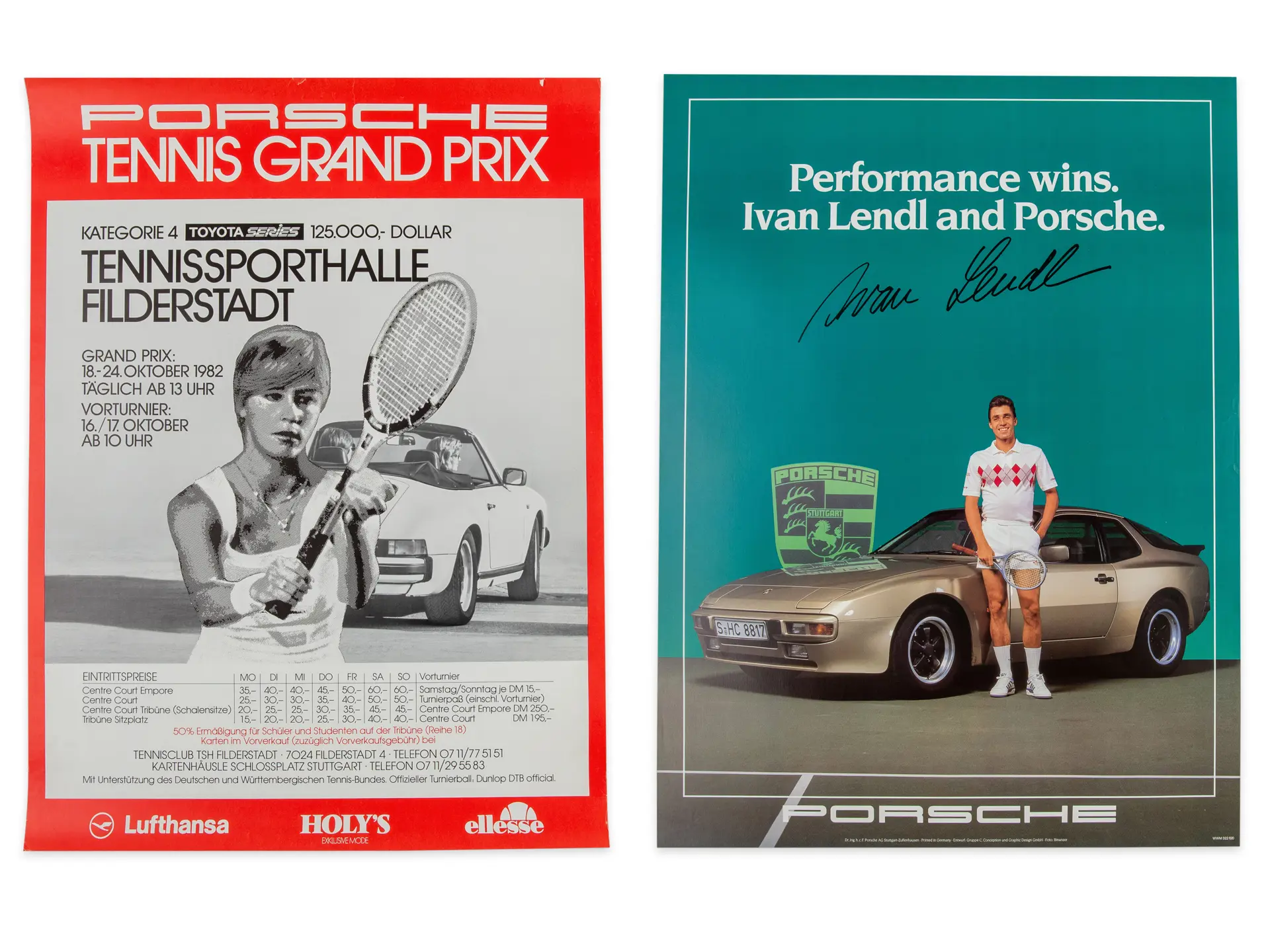 Porsche Tennis Grand Prix Event Poster and Ivan Lendl/Porsche