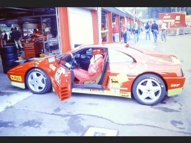 Christian Heinkele in chassis 93646, prior to 1994 West European Ferrari Challenge race at the Circuit de Spa-Francorchamps.