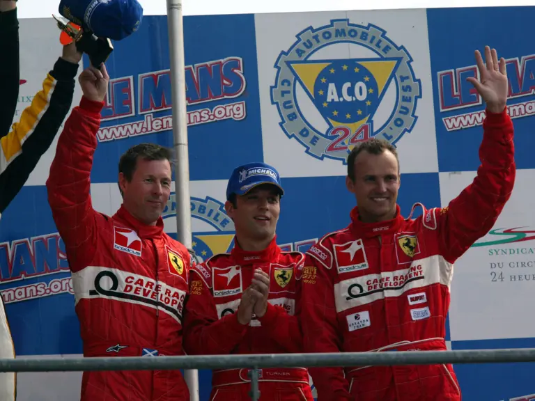 Team drivers for Chassis CRD03 at the 2004 running of the 24 Hours of Le Mans - Colin McRae, Darren Turner, and Rickard Rydell.