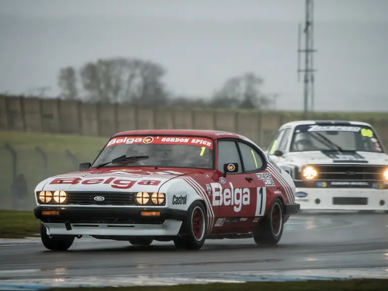 CC13 on the track at the Historic Touring Car Challenge at Donnington in April of 2016.